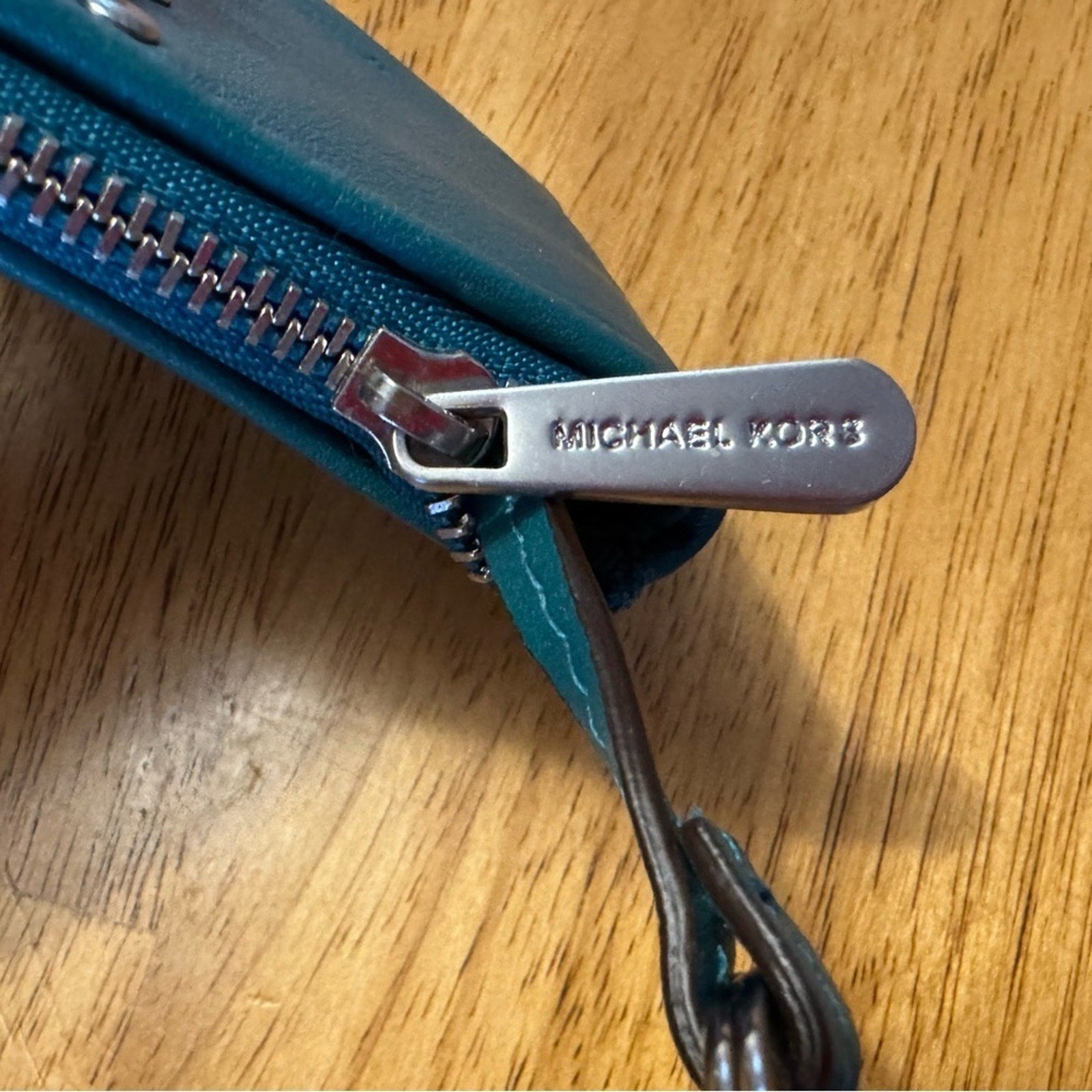 Michael Kors Astor Coin Purse Keychain with Studs in Turquoise NWT