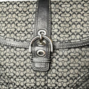 Coach Monogrammed Logo Buckle Small Crossbody Black/White/Silver Hardware