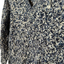Lands End Drifter Sweater Size S Blue Marbled Cable Knit V-neck