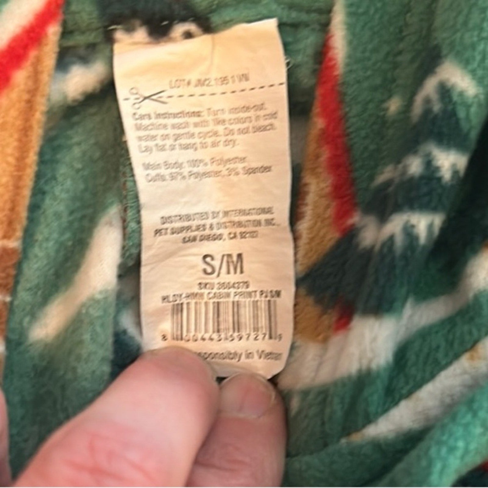 Green Holiday Themed cabin print PJ S/M with hood