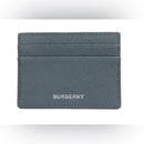 Burberry Sandon Card Case Wallet Embossed Logo Leather Storm Grey *NWT*