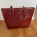 Michael Kors Saylor Large Leather Tote Handbag Purse, Brandy/Gold NWOT RARE