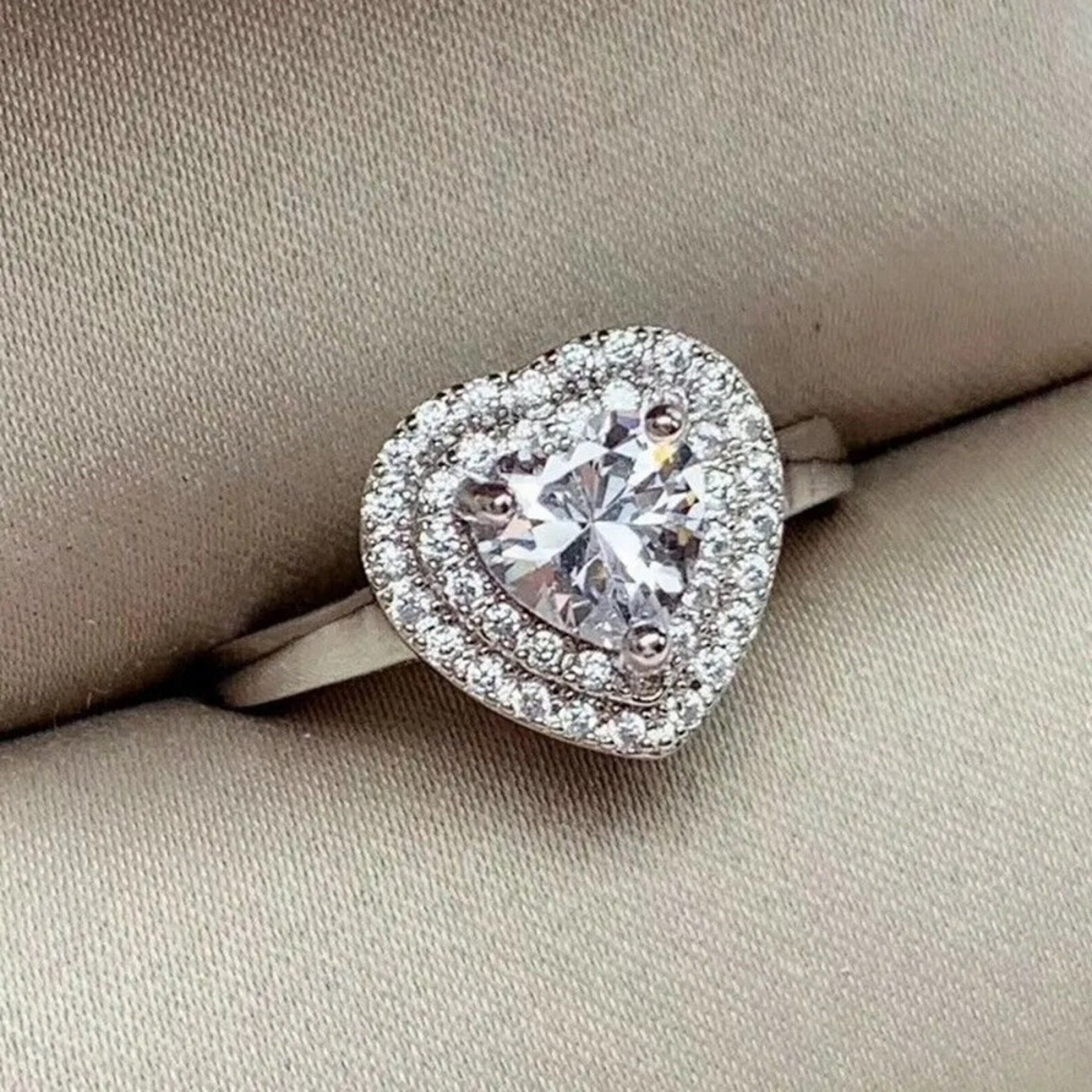 925 Moissanite Halo Ring