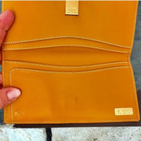 Vintage Gucci Logo Canvas & Leather Long Wallet - Authentic  EUC