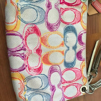 Coach Poppy Signature 19030 Scribble Print Hippie Crossbody Shoulder Bag