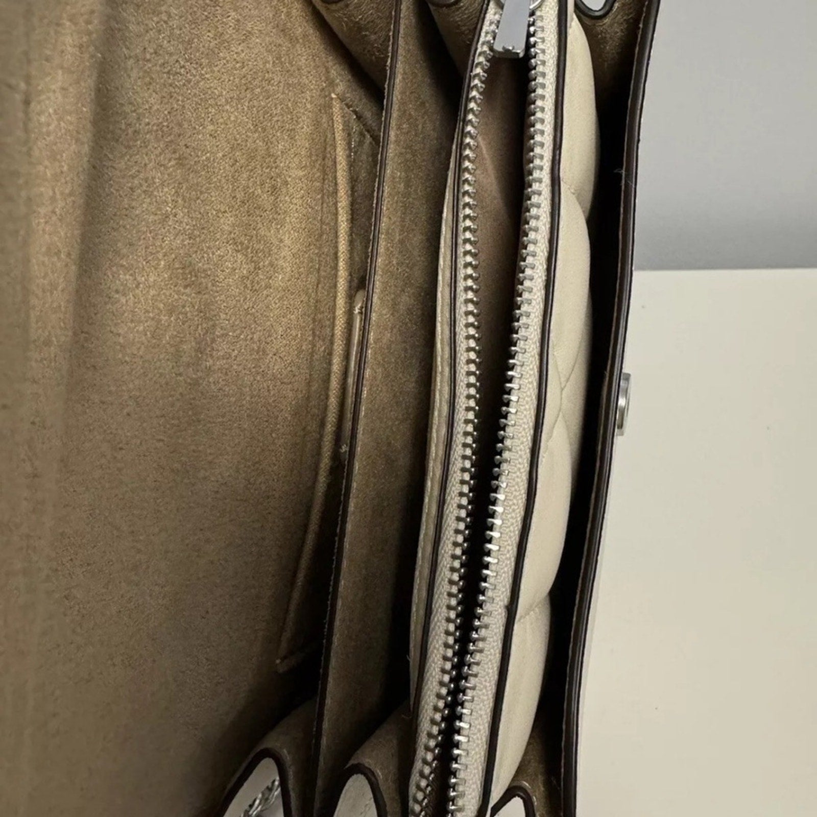 NWOT - Coach CJ526 Mini Klare Crossbody Puffy Diamond Quilting Chalk Leather