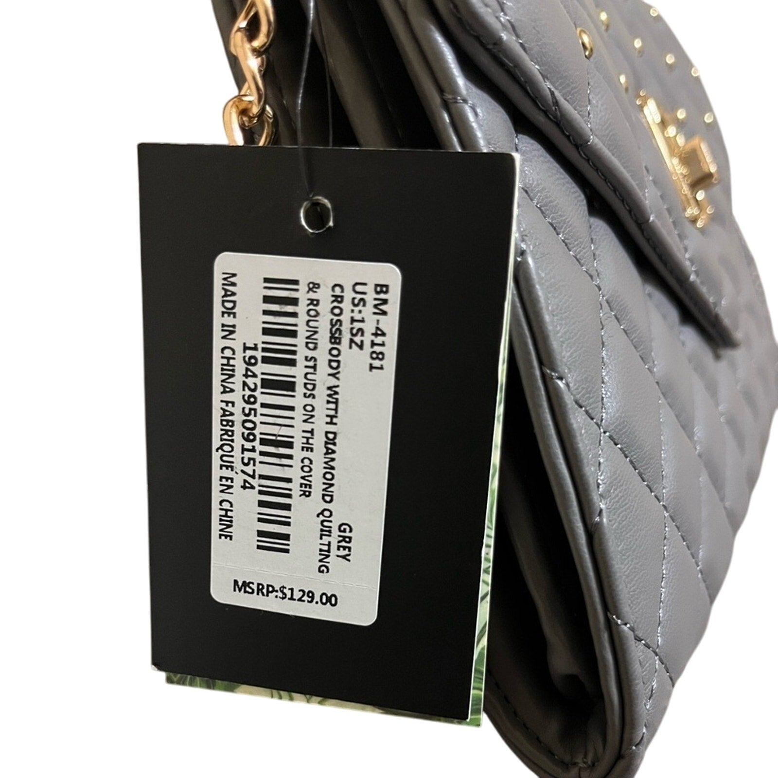 Badgley Mischka Crossbody Gray Gold Hardware