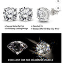 2 CTW Cushion Cut Moissanite 4 Prong Solitaire Stud Earring in 18K White Gold
