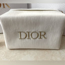 Dior White and Gold Cosmetic Pouch with Miss Dior Perfume
