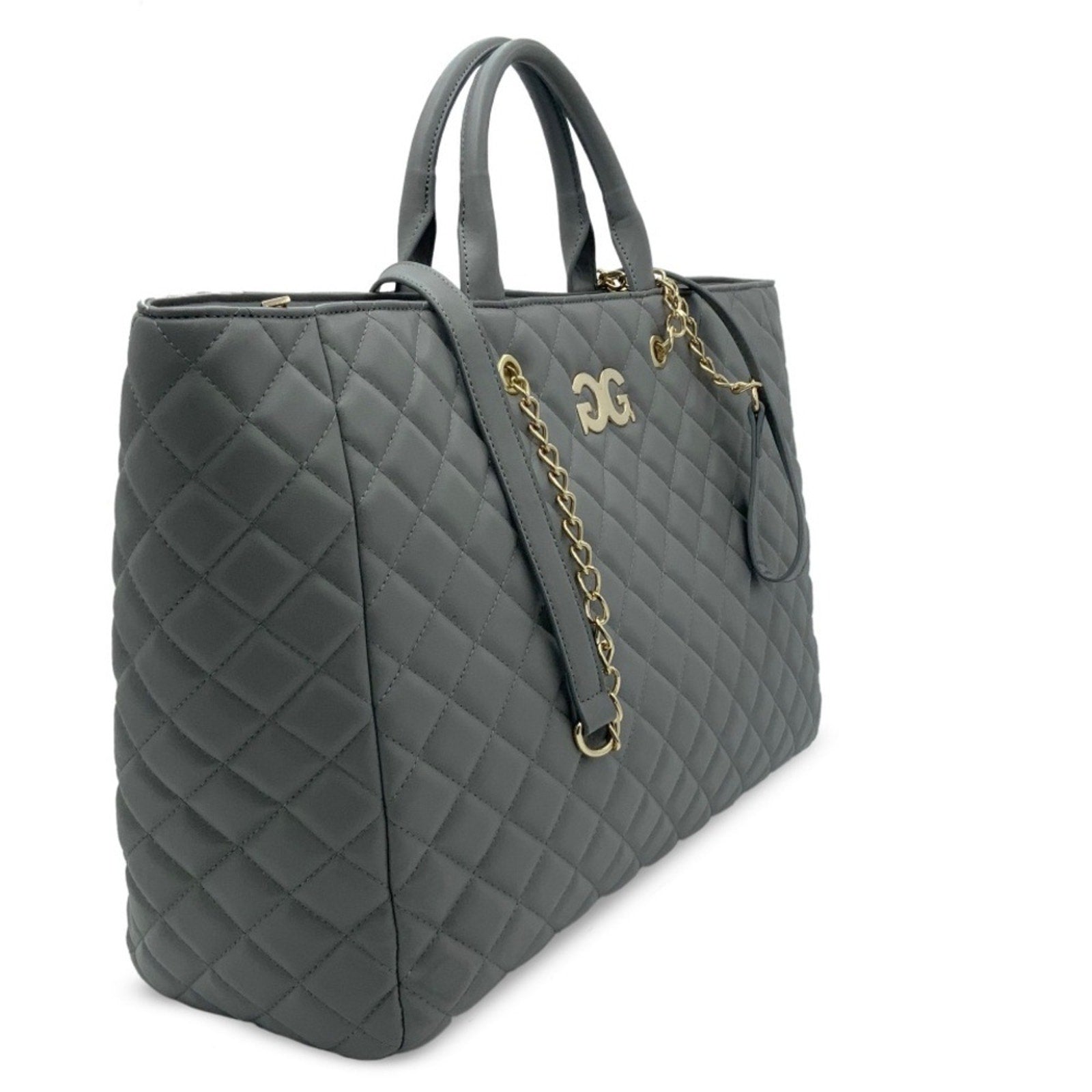 Gilda Paris QUILTED LARGE TOTE Gray brand new with tag MARP $199