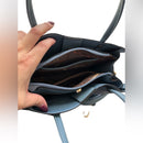 A stylish Sky Blue handbag Unknown brand with a snap gold closure NWOT