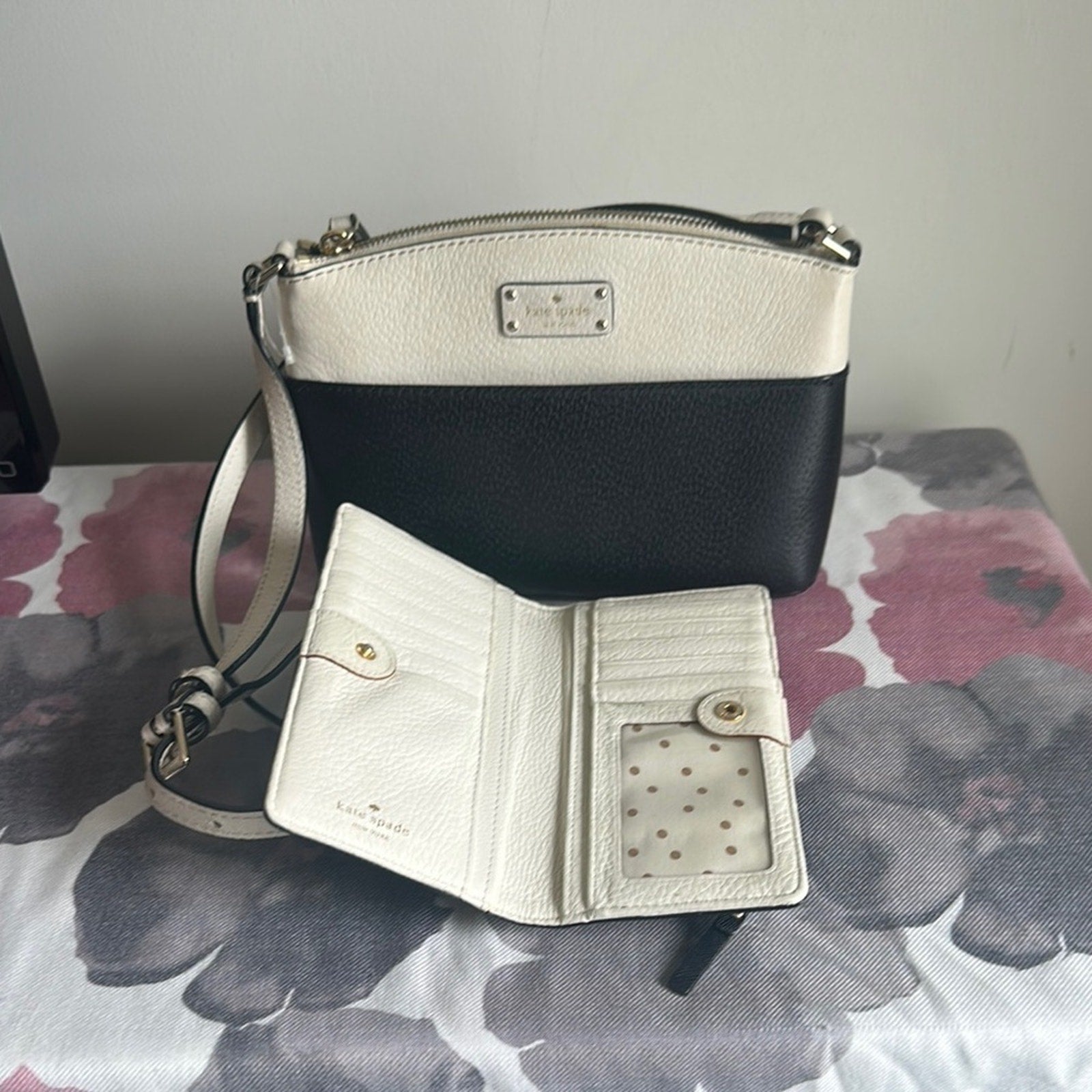 Kate Spade ♠️ Millie Grove Street Crossbody Bag w/ Madison Saffiano slim wallet
