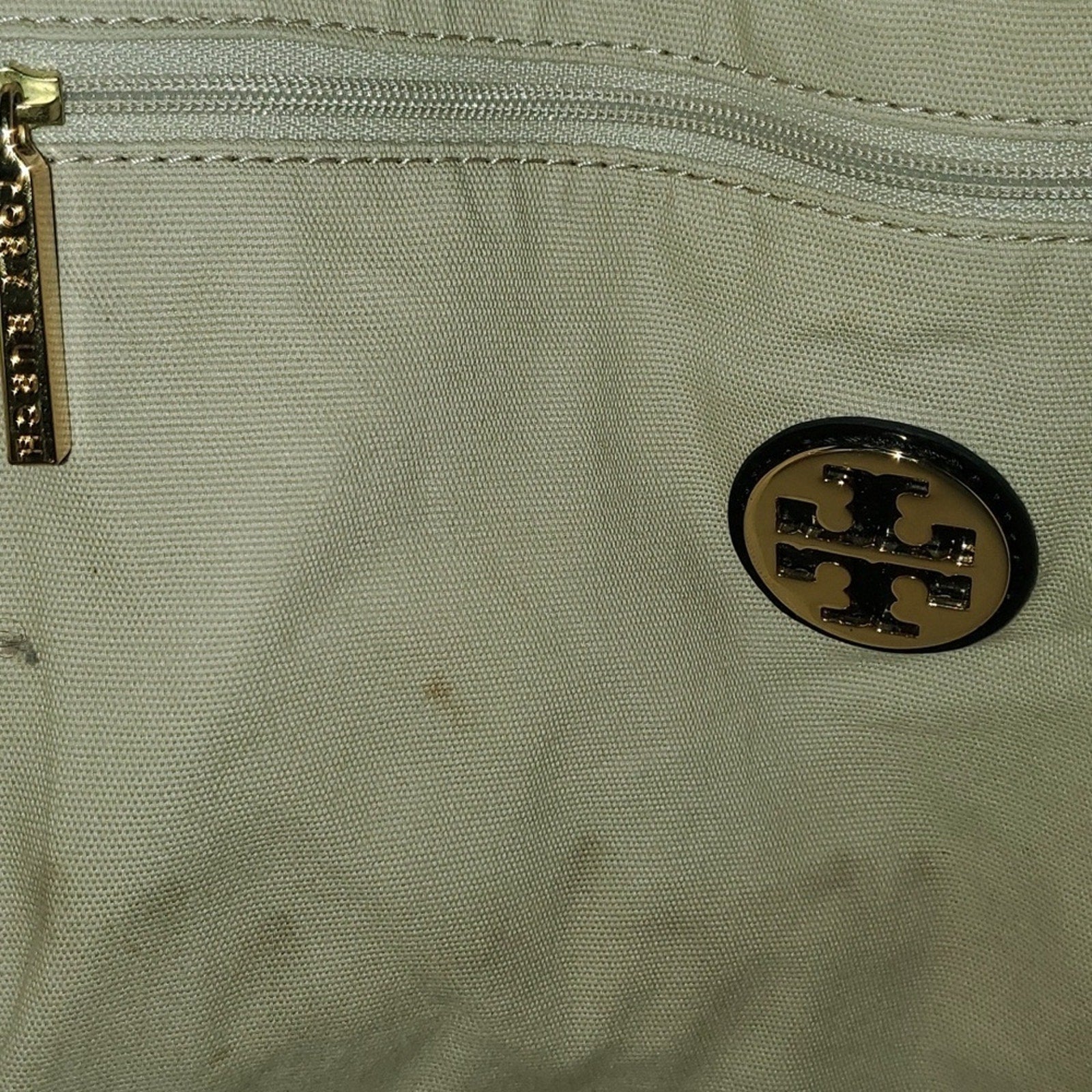 Tory Burch Black Nylon and Leather Ella Tote