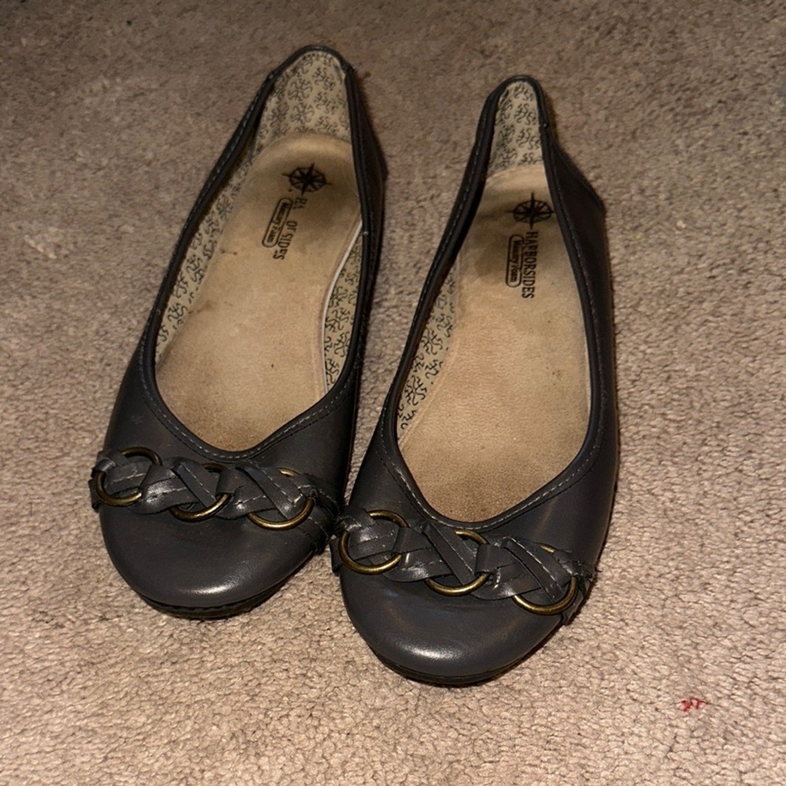 Harborsides Gaze Women Flat Leather Shoes - Memory Foam, Vegan Leather, Casual