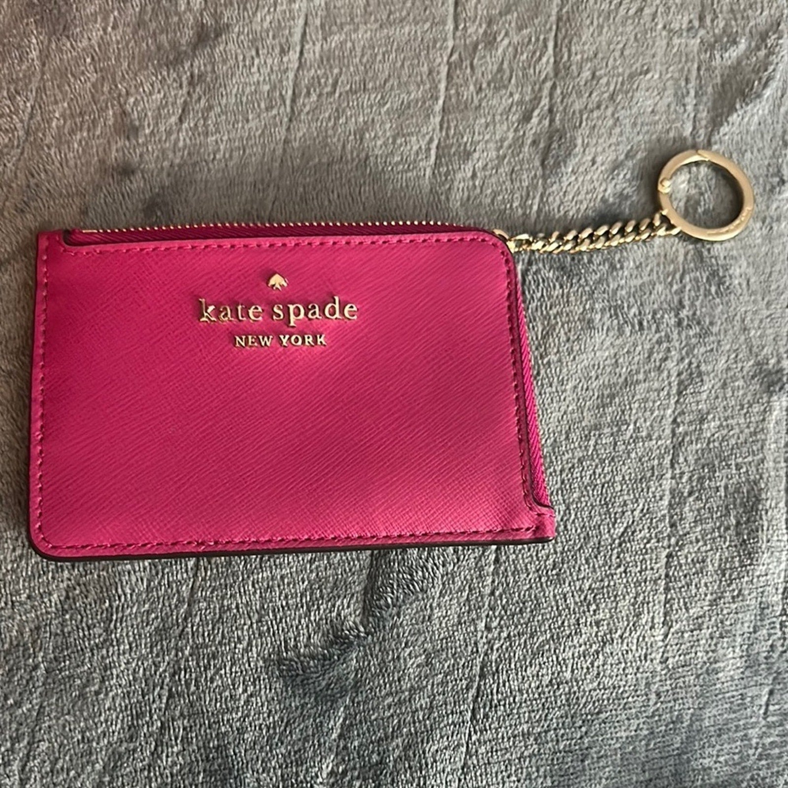 Kate Spade ♠️ Darcy Medium L-Zip Card Holder In Pink