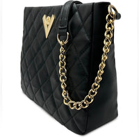 Valentino Orlandi Black Quilted Chain Shoulder Bag