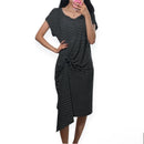 $89 Kenneth Cole Reaction Black White Striped Drapey Dress Large