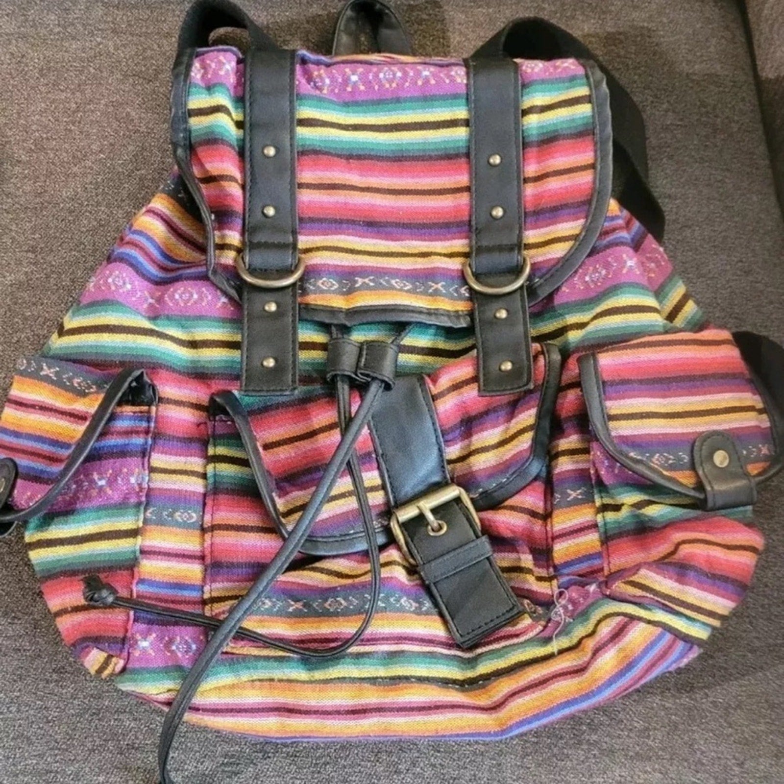 Colorful Striped Backpack