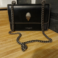 Kurt Geiger LIKE NEW Black Shoreditch with Leopard Pony Hair Sides Purse