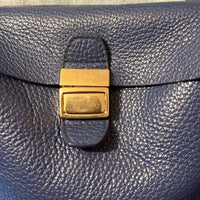 VINTAGE Furla Blue Pebble Leather adjustable crossbody purse RARE
