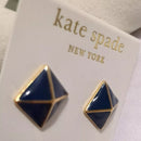 Kate Spade navy blue and 14k gold filled earrings