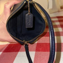 Coach Midnight Blue Wristlet EUC