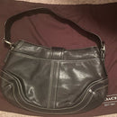Coach Black Leather Shoulder Bag with Dust Cover