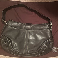 Coach Black Leather Shoulder Bag with Dust Cover