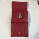 Bvlgari Red Textured Leather Compact Wallet with Silver hardware