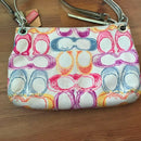 Coach Poppy Signature 19030 Scribble Print Hippie Crossbody Shoulder Bag