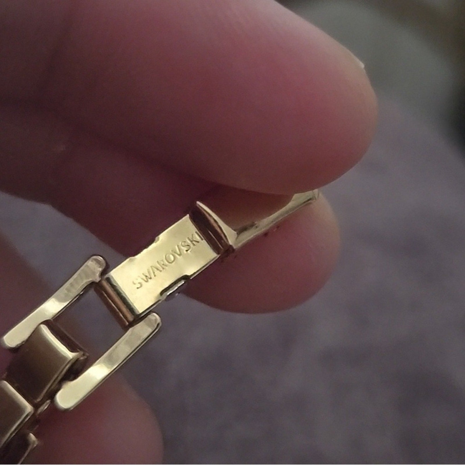 Vintage Gold Plated Swarovski Chain Link Bracelet (Discontinued) 7 in.