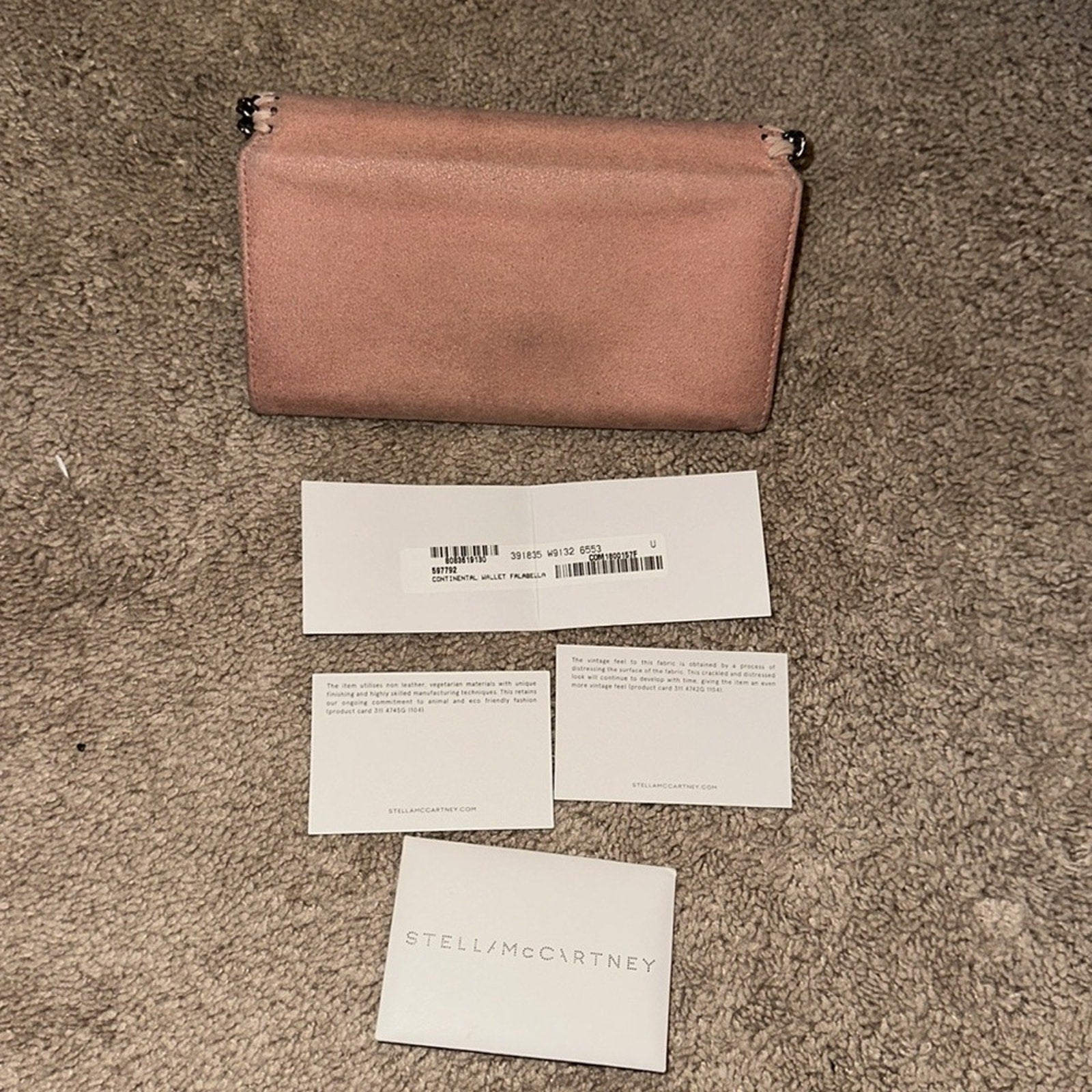 Stella Mc Cartney Stella McCartney Suede Clutch Wallet Pink