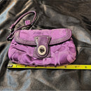 Vintage Coach Turn Lock Purple Wristlet