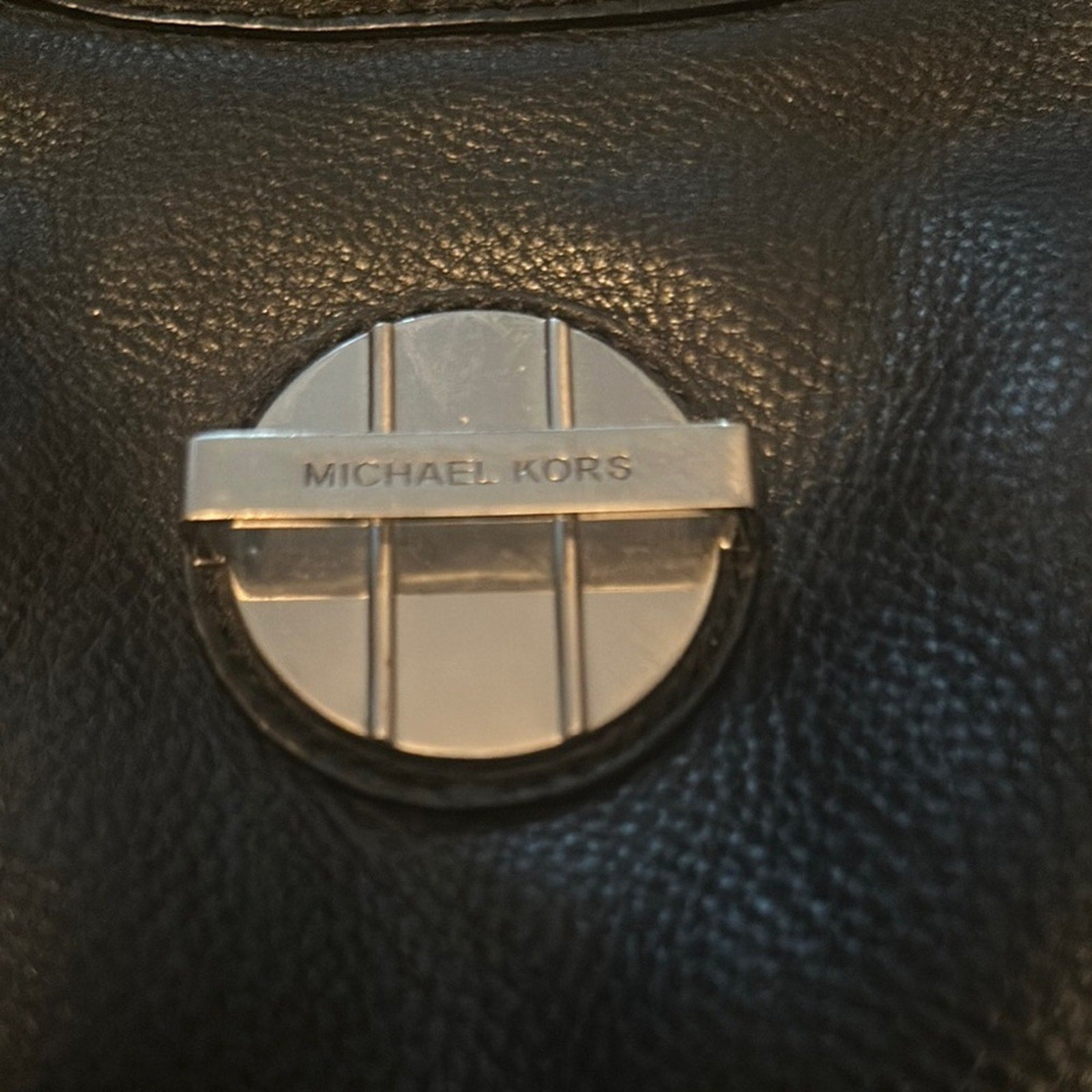 Michael Kors Black Leather Purse Handbag Snap Buckle Early 2000's Model