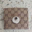 Gucci Beige Canvas Bifold Monogram Wallet - Unisex