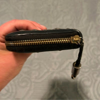 Vintage Jimmy Choo Black Leather Star Studded Long Zipper Wallet