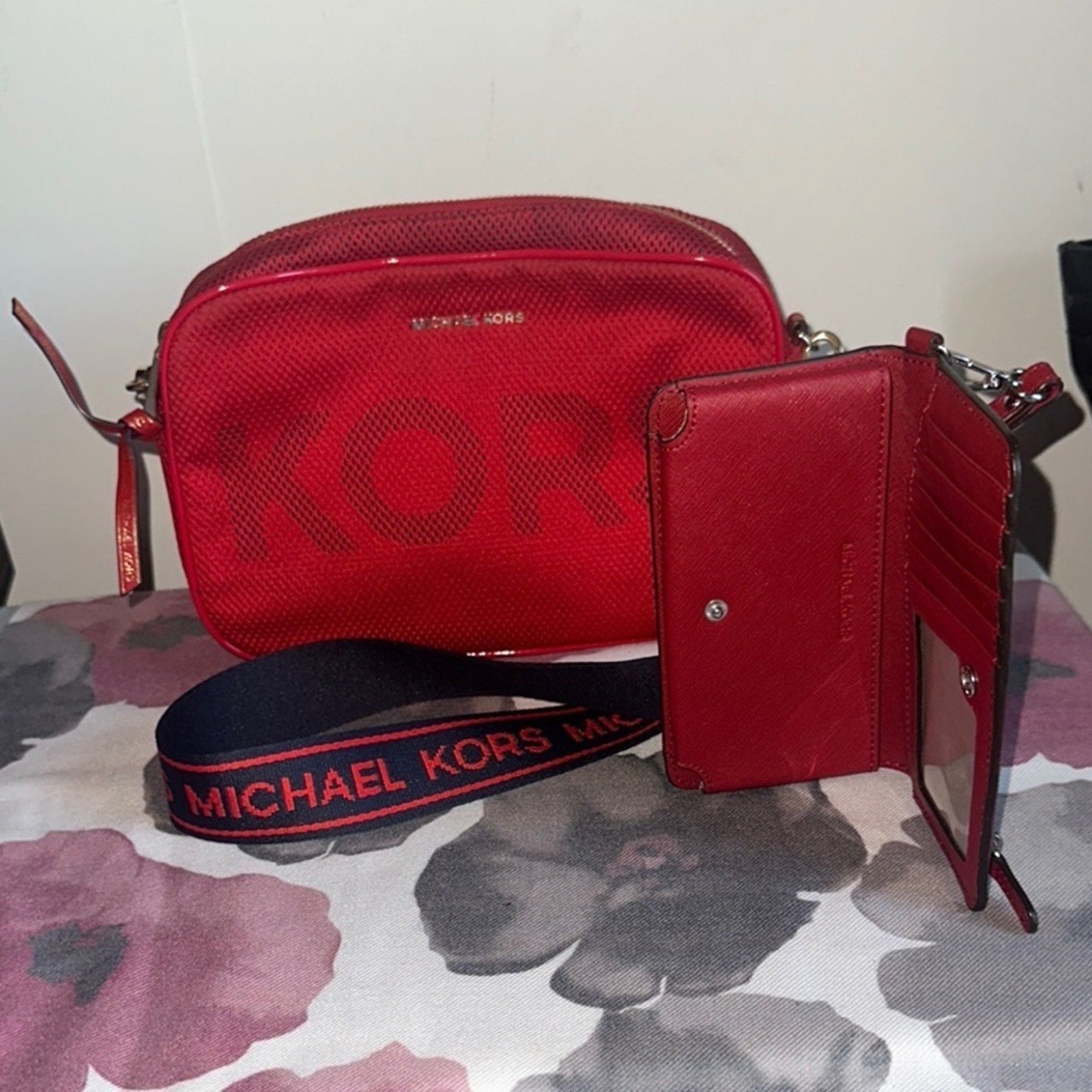 Michael Kors Red Crossbody Bag with Wallet