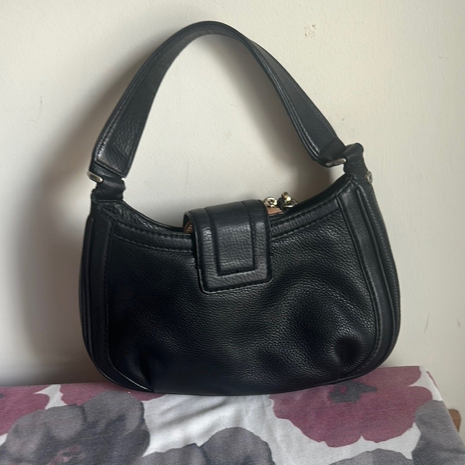 Michael Kors Black Leather Shoulder Bag and Wallet Set