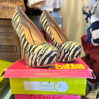 Zebra Print Platform Heels