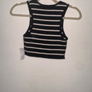 Black and White Striped Crop Top