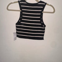 Black and White Striped Crop Top