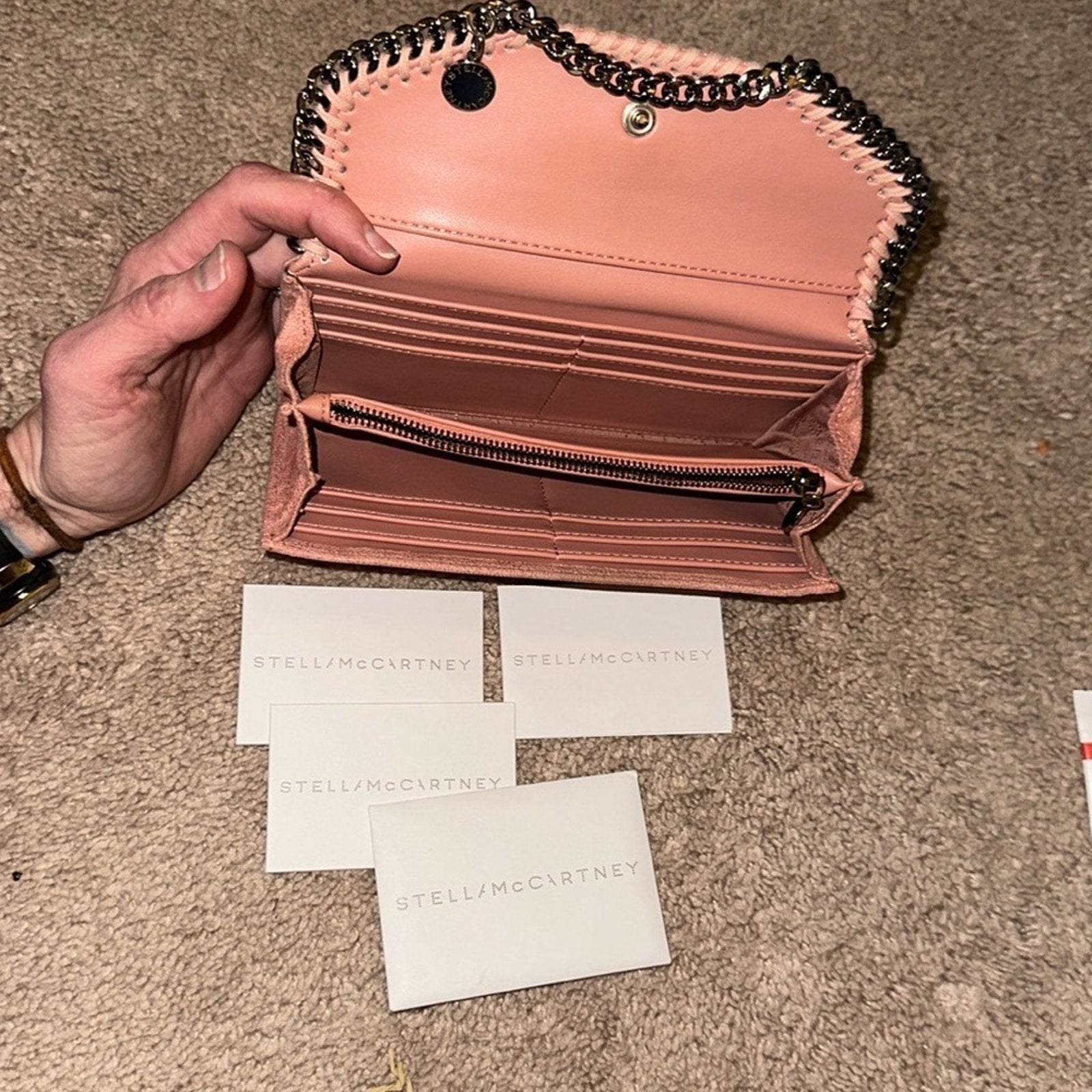 Stella Mc Cartney Stella McCartney Suede Clutch Wallet Pink