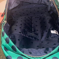 Kate Spade ♠️ Chelsea Green & Navy Blue Polka Dot Backpack & Matching Wallet