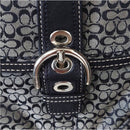 Coach Monogrammed Logo Buckle Small Crossbody Black/White/Silver Hardware