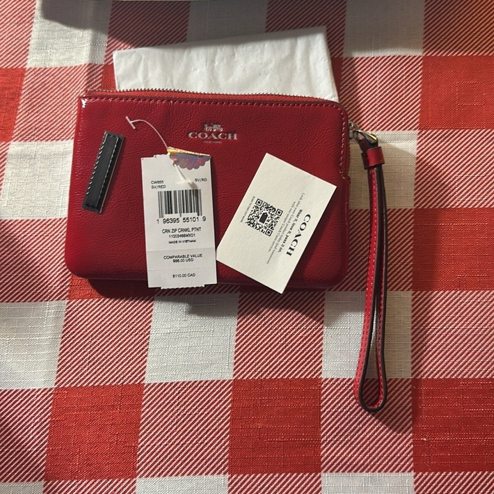 Coach Red Wristlet Clutch