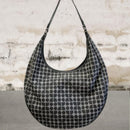 Kate Spade ♠️ Handbag Dot Noel Black Gray Canvas Leather Shoulder Hobo Bag
