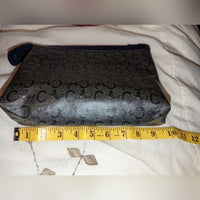 Vintage Celine Diffusion TRIOMPHE Leather Clutch Pouch Blue Vintage EUC with COA