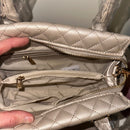 Bebe Quilted Handbag and Wallet Set - Gold