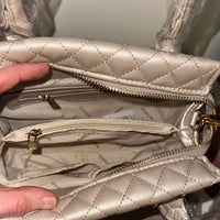 Bebe Quilted Handbag and Wallet Set - Gold