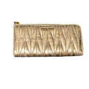 Miu Miu Metallic Gold Quilted Wallet
